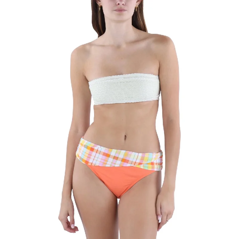 Style Streetwear Womens Cross Front Striped Swim Bottom Separates