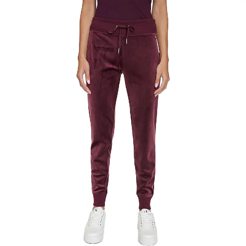 Online Boutiques Affordable Womens Solid Velour Jogger Pants