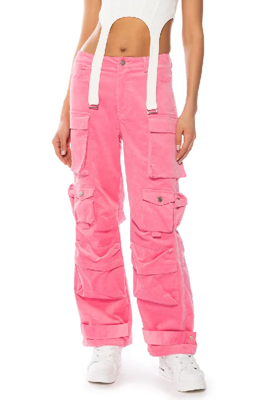 Dive Into Trendy Women's Fashion OZUNA CORDUROY CARGO PANTS