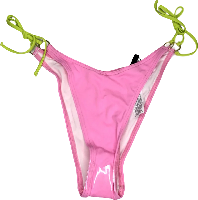 Fashion Forward PrettyLittleThing Pink O Ring Contrast Bikini Bottoms UK 10