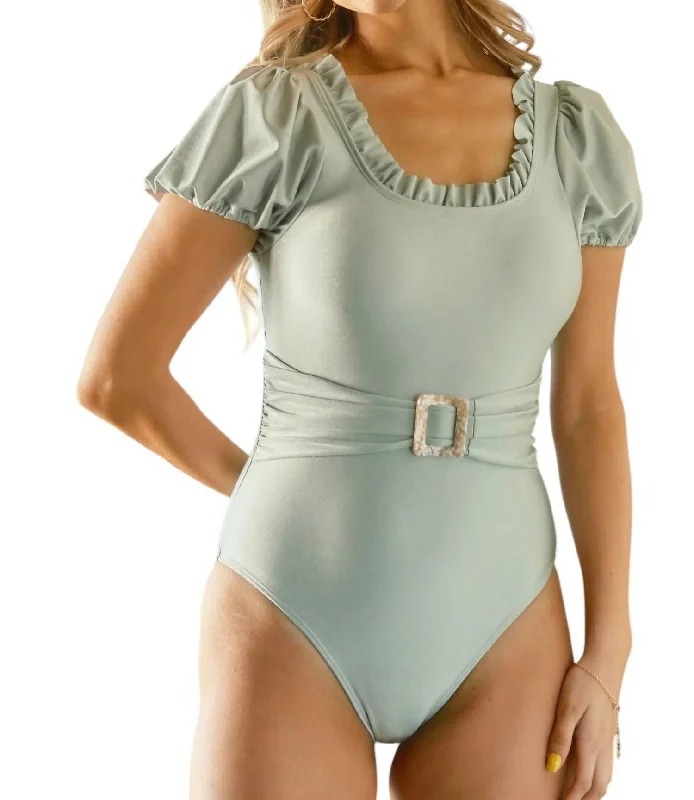 End Of Season Clearance Soak Up The Sun Swimsuit In Dusty Mint