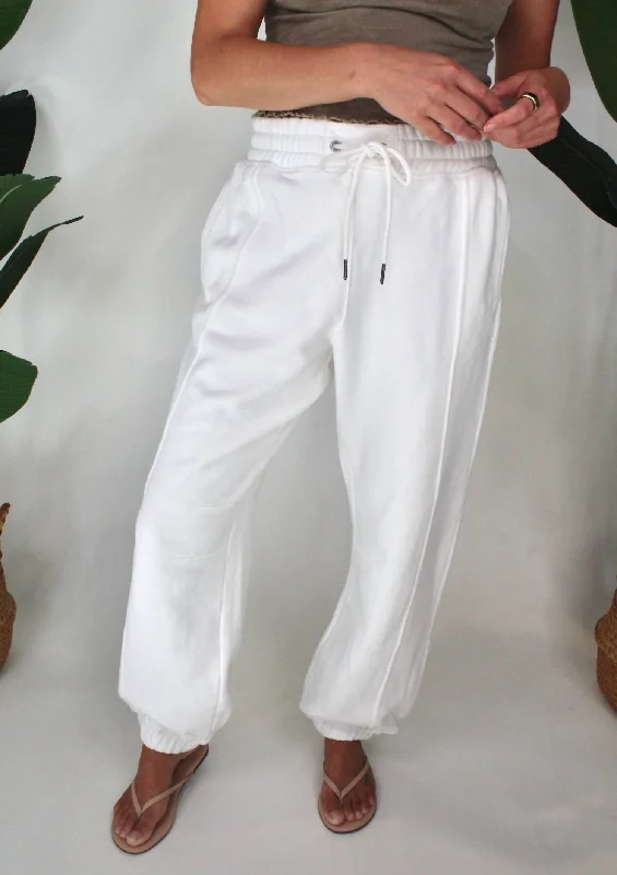 Trendy Street Style Sprint To The Finish Jogger Pants In White