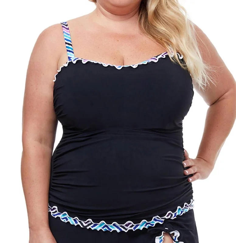 Must-Have Styles Plus Size Sweetheart Underwire Tankini Top In Tempo Black