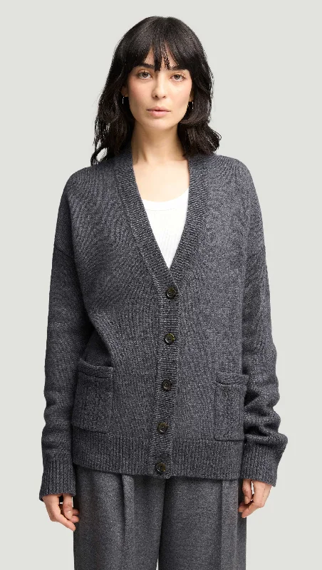 Fresh Styles, Fresh Deals Boyfriend Cardigan in Merino Wool | Grey