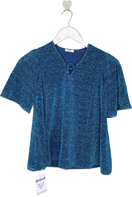 Holiday Glam Oséree Blue Glitter V Neck Cover Up Dress  2 -4Years