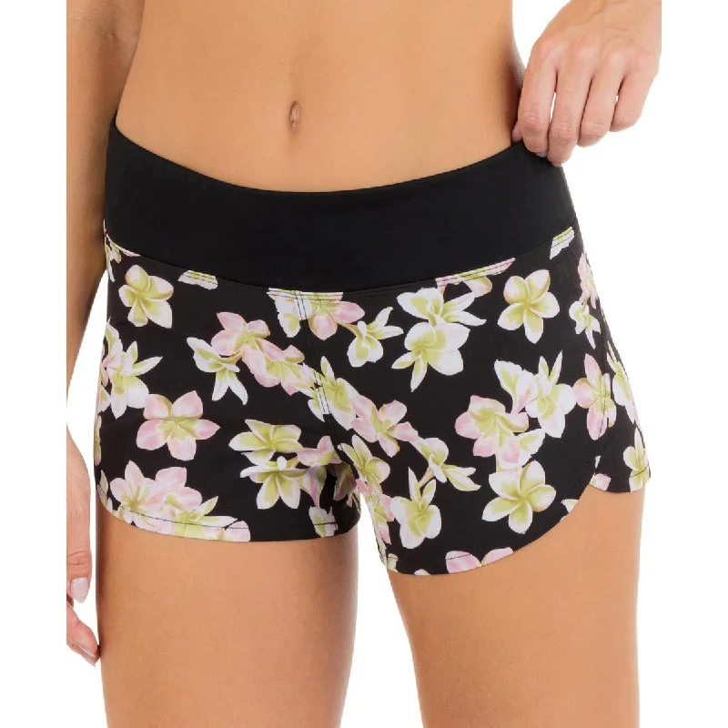 Seasonal Fashion Juniors Womens Floral Print Shorts Swim Bottom Separates