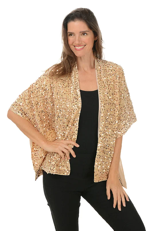 Fashion Forward Gold Sequined Velvet Keyhole Wrap