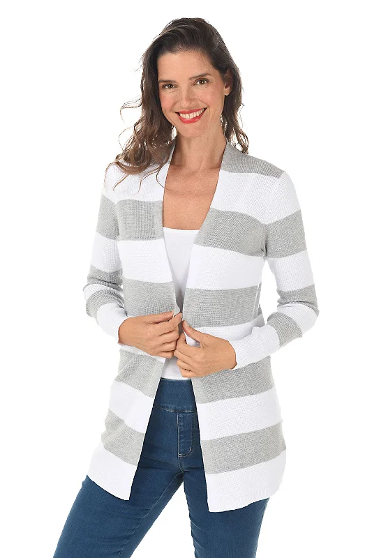 Fashionista Favorites Striped Waffle Knit Cardigan