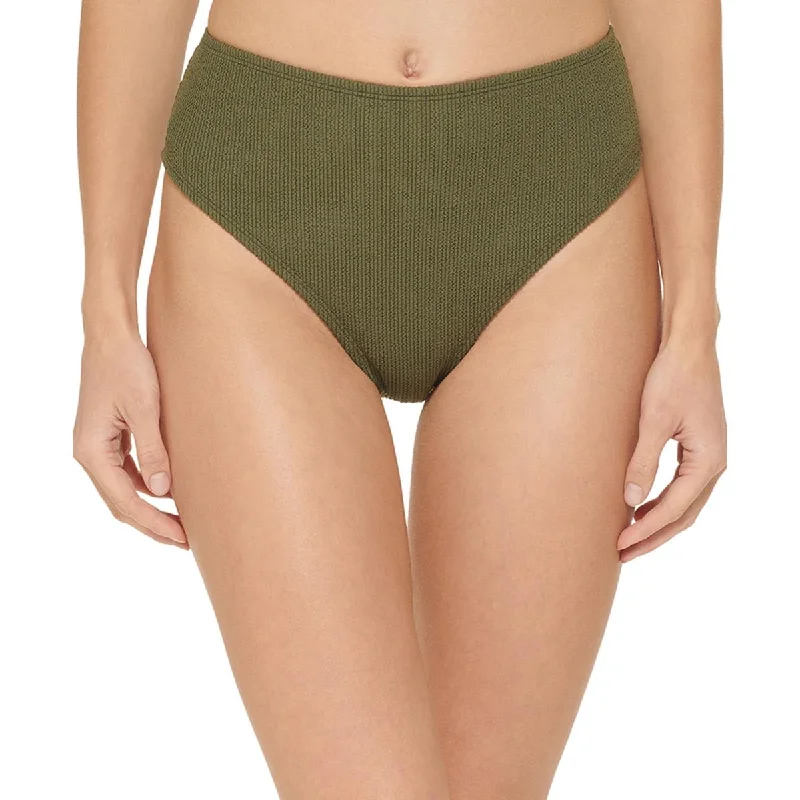 Women Wear Online Womens Ribbed High-Waist Swim Bottom Separates