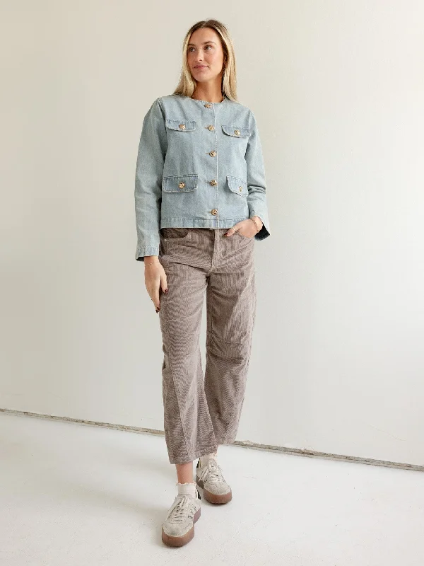 Casual Chic Brynn Corduroy Pant- Mink