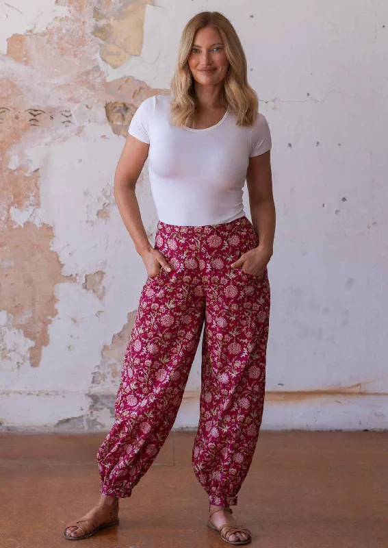 Stylish Statements Acapulco Pants Cranberry