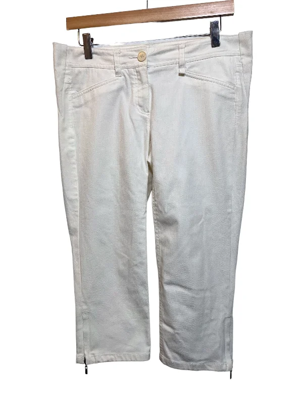 Fashion Forward Outfits Theory Women's White 3/4 Length Trousers (W33)