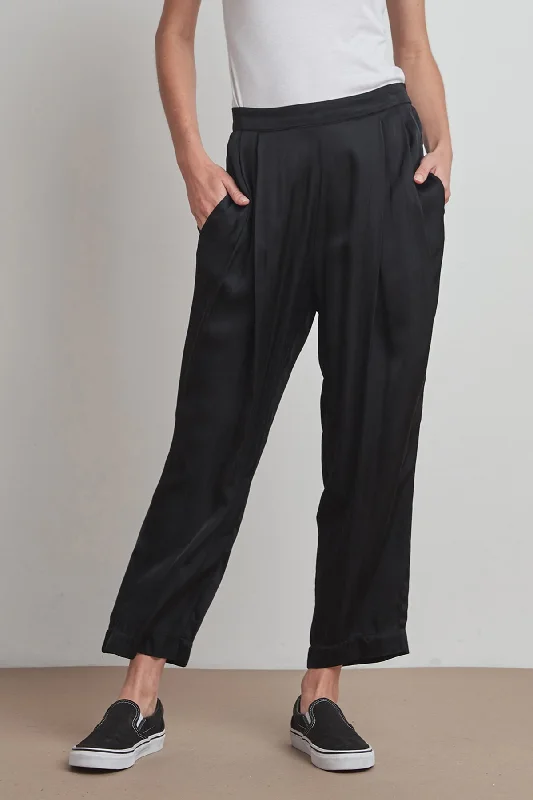 Stylish Women's Apparel HILLARY SATIN VISCOSE PLEATED PANT