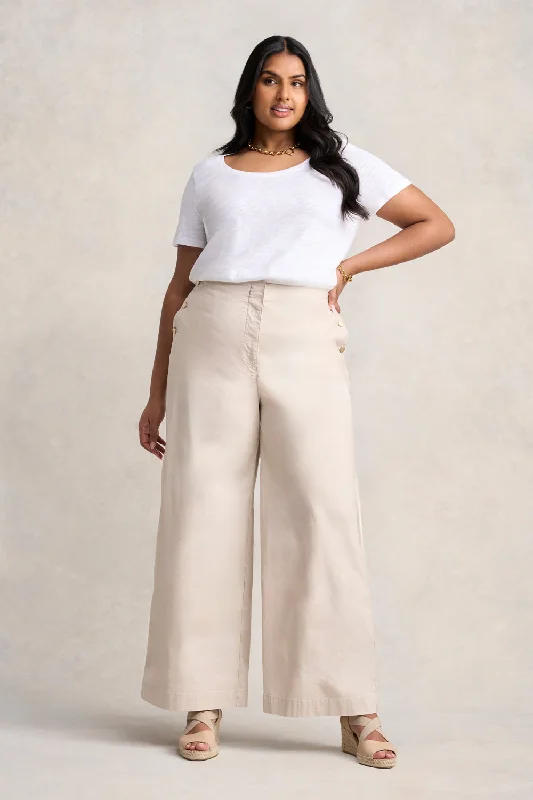 Luxe Women's Fashion Cotton Wide Leg Pant