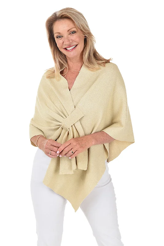 Trend Alert Gold Shimmer Keyhole Knit Wrap