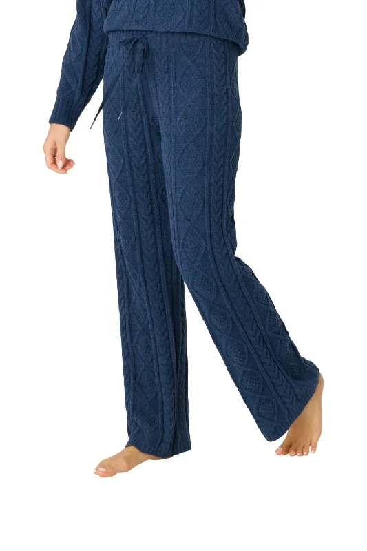 Women Wear Brands Cozy Chenille Cable Lounge Pant In Navy