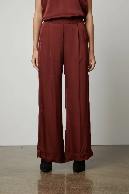 Limited Time Offer LIVI SATIN VISCOSE WIDE LEG PANT