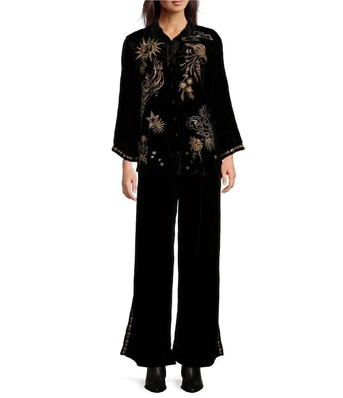 Break Fashion Norms Wide Leg Velvet Pant In Miaora