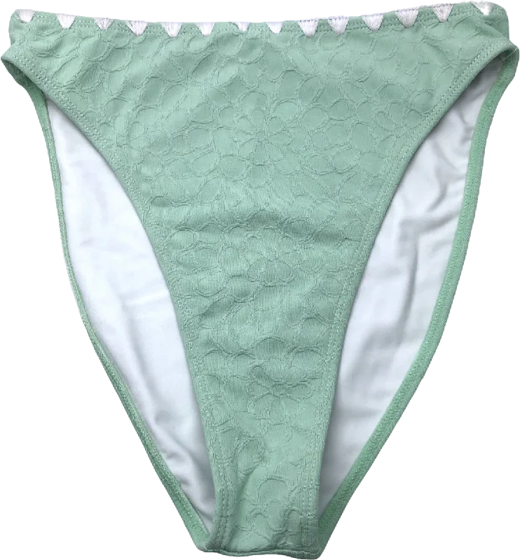 Style Redefined Tularosa Green Embroidered Bikini Bottoms UK XS