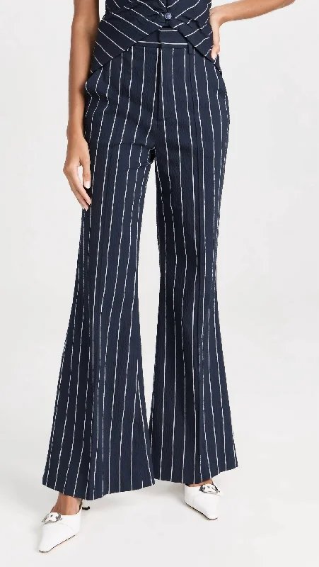 Best Online Boutiques For Women Pre-Loved Flare For The Dramatic Trousers In Navy/white