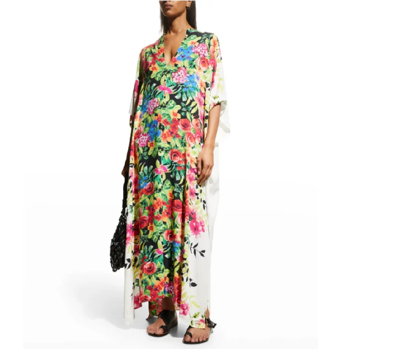 Fashion Forward Outfits Johnny Was Dana Maxi Kaftan Dress Cover-Up Multi Swim