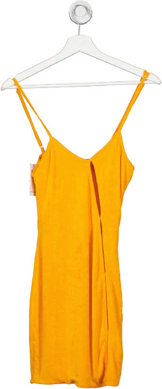 Seasonal Sale Oh Polly Orange Beach Daze  Asymmetric Cut Out Mini Dress UK 10