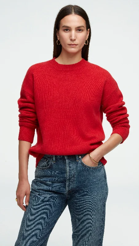 Best Online Boutiques Oversized Sweater in Wool-Cashmere | Red